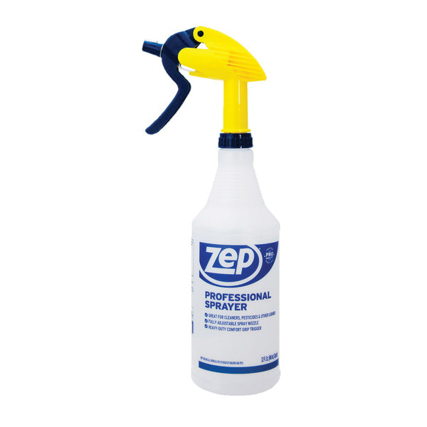 Zep® HDPRO36 Professional Trigger Spray Bottle, 32 oz Capacity, Plastic, Clear