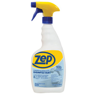 Zep® ZUQCD32 Quick-Clean Disinfectant, 1 qt, Bottle, Liquid, Characteristic