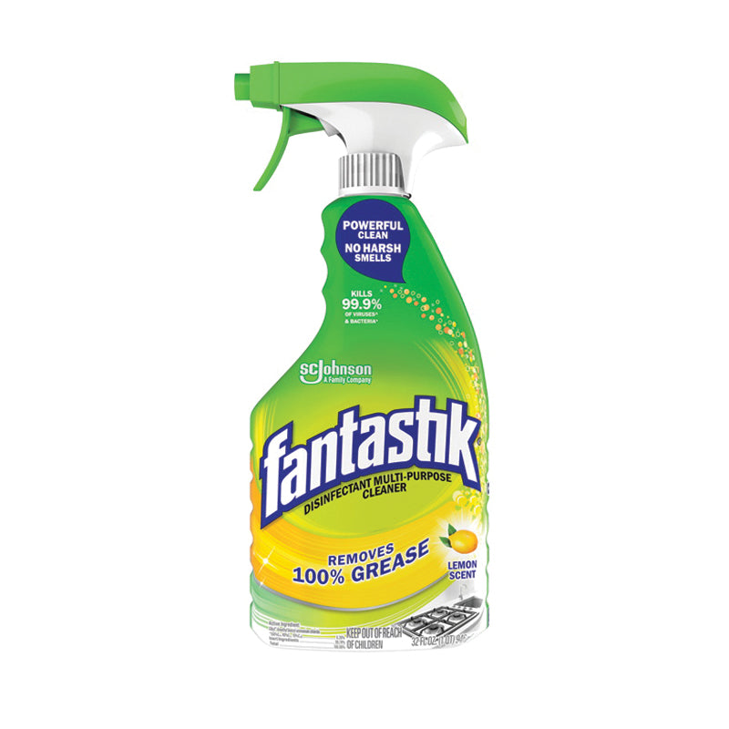 fantastik® 71630 Disinfectant Multi-Purpose Cleaner, 32 oz, Lemon