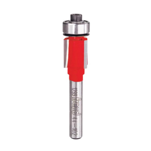 freud® 44-102 Flush Trim Bit, 1/2 in Dia Cutting, 1/2 in L Cut, 2-1/8 in OAL, 1/4 in Dia Shank, 3 -Flute, Carbide