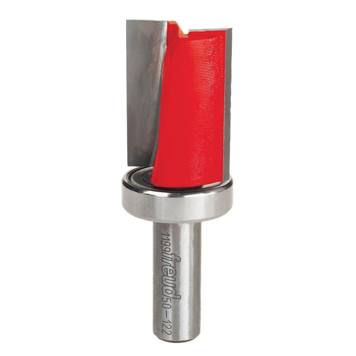 freud® 50-122 Flush Trim Bit, 1-1/2 in L Cut, 3-3/8 in OAL, 1/2 in Dia Shank, Carbide, Perma-Shield® Coated