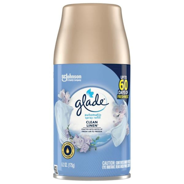 glade® 71773 Automatic Spray Refill, Liquefied Gas, Clean Linen, 60 days -Day Freshness, 6.2 oz