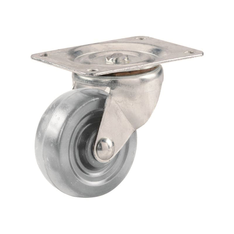 shepherd 9270 Caster, Swivel Plate Caster, 2 in Dia Wheel, 125 lb Load, Rubber Wheel, Gray Wheel