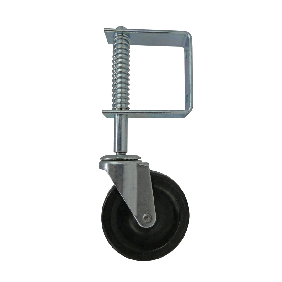 shepherd 9785 Gate Caster, Spring-Loaded Caster, 4 in Dia Wheel, 125 lb Load, Rubber Wheel, Black/Silver Wheel