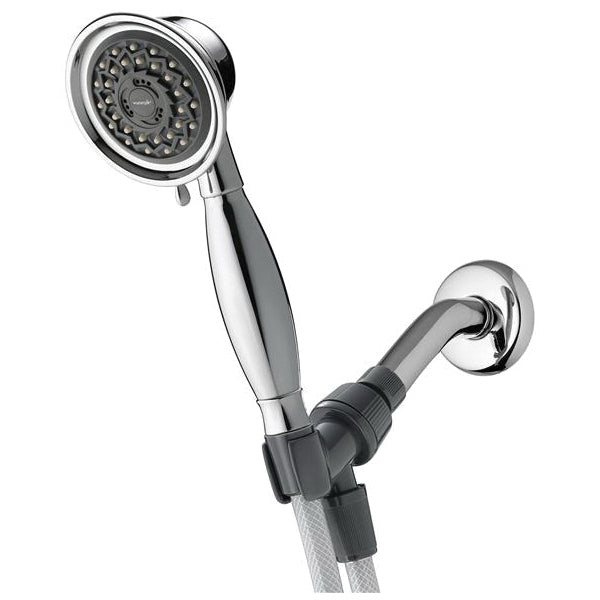 waterpik® PowerSpray+™ VAT-343E Hand Held Shower Head, 3-1/4 in Spray Face, 1.8 gpm, 5 ft L Hose, Chrome